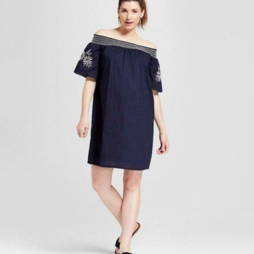 navy maternity dress